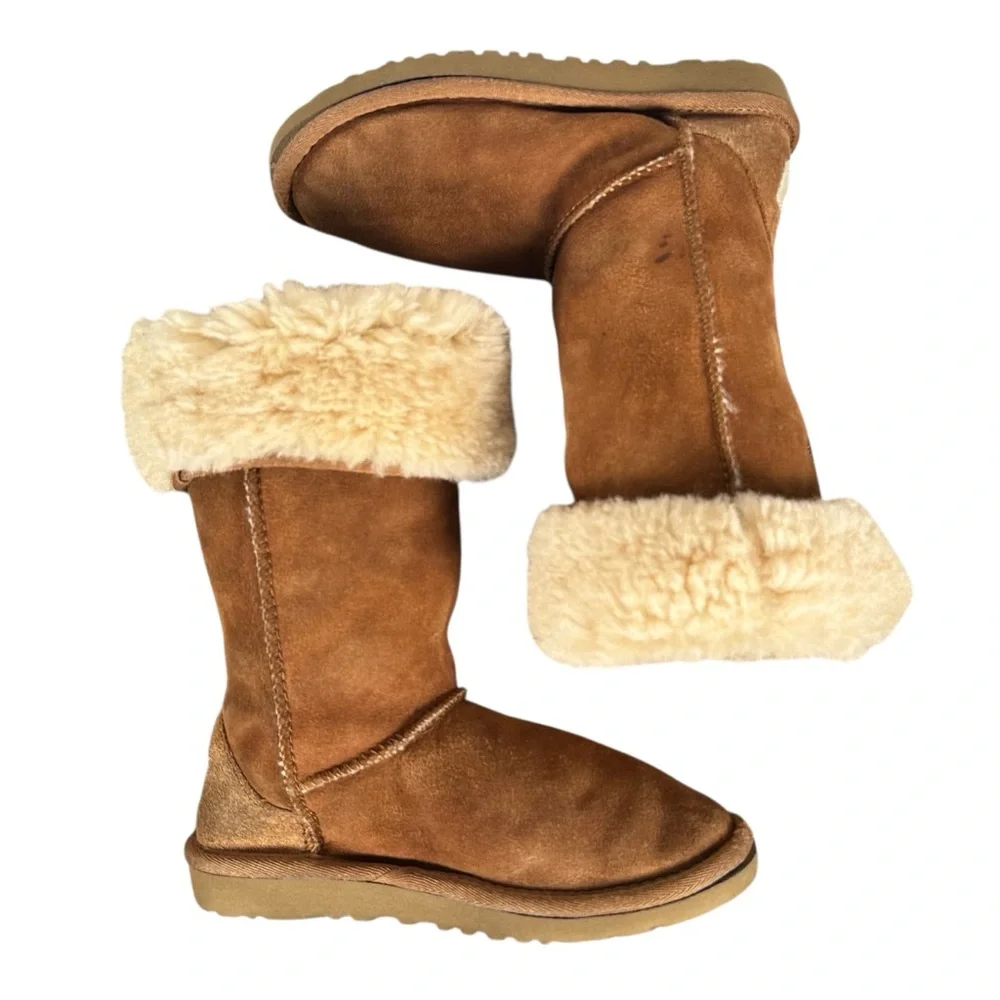 UGG Classic Tall Shearling Lined Sheepskin Boots in chestnut